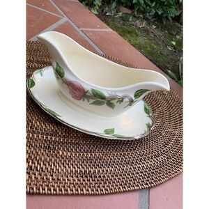 Vintage Franciscan Desert Rose Gravy Boat w/attached underplate, USA,